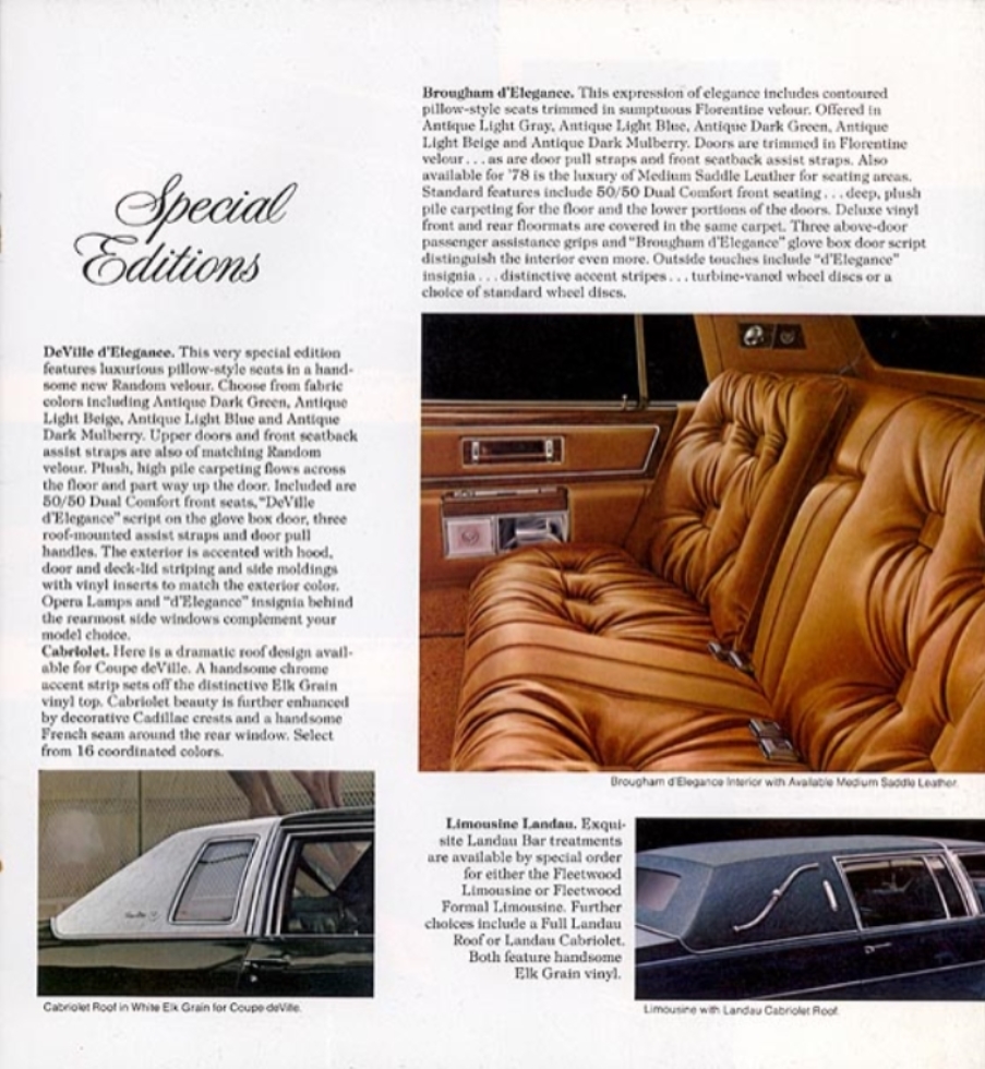 1978 Cadillac Full-Line Brochure Page 7